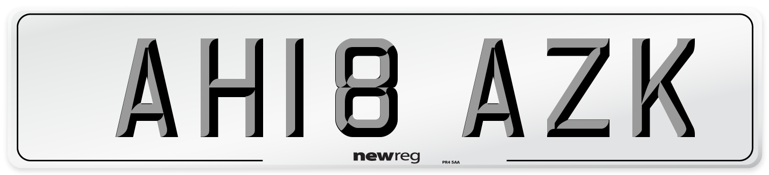AH18 AZK Number Plate from New Reg